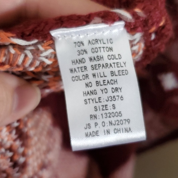 Entro Aztec Fringe Open Cardigan Size S - Picture 6 of 7